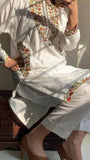 2Pcs Women's Embroidered Stitch Suit Hype Hem