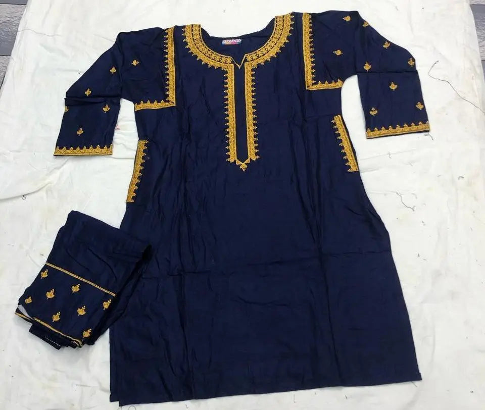 2Pcs Women's Stitched Embroidered Suit Hype Hem