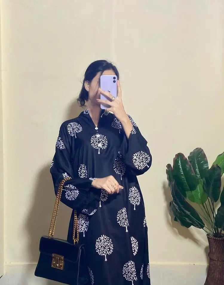 2Pcs Women's Stitched Printed Suit Hype Hem