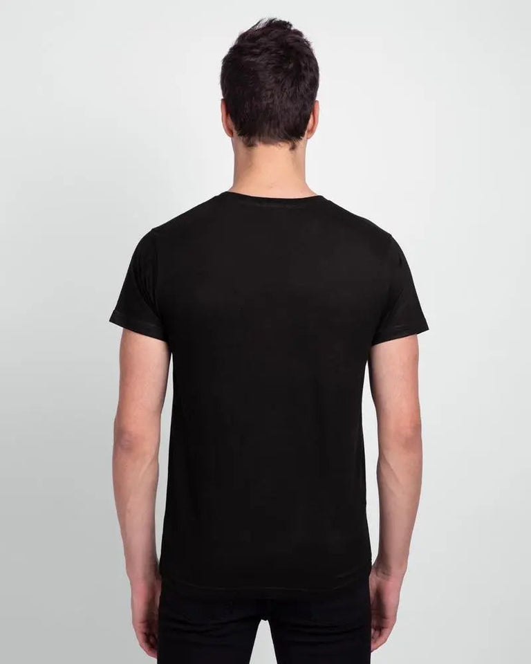 Man's Basic Black Plain T-Shirts Hype Hem
