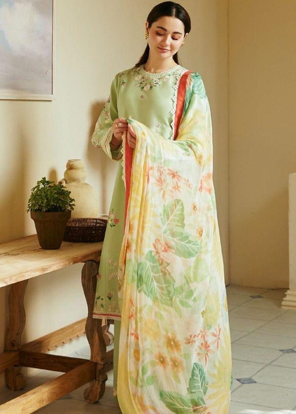 3 Pcs Women's Unstitched Embroidered Lawn Suit Hype Hem