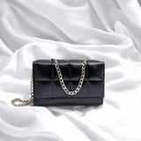 Leather Hand Bag With Long Chain