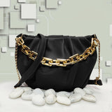Stylish Leather Hand Bag With Long Chain