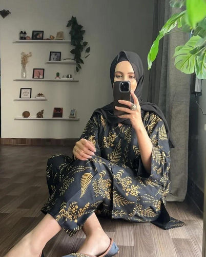 Women's Stitched Linen Printed Shirt and Trouser Set - 2 Pcs