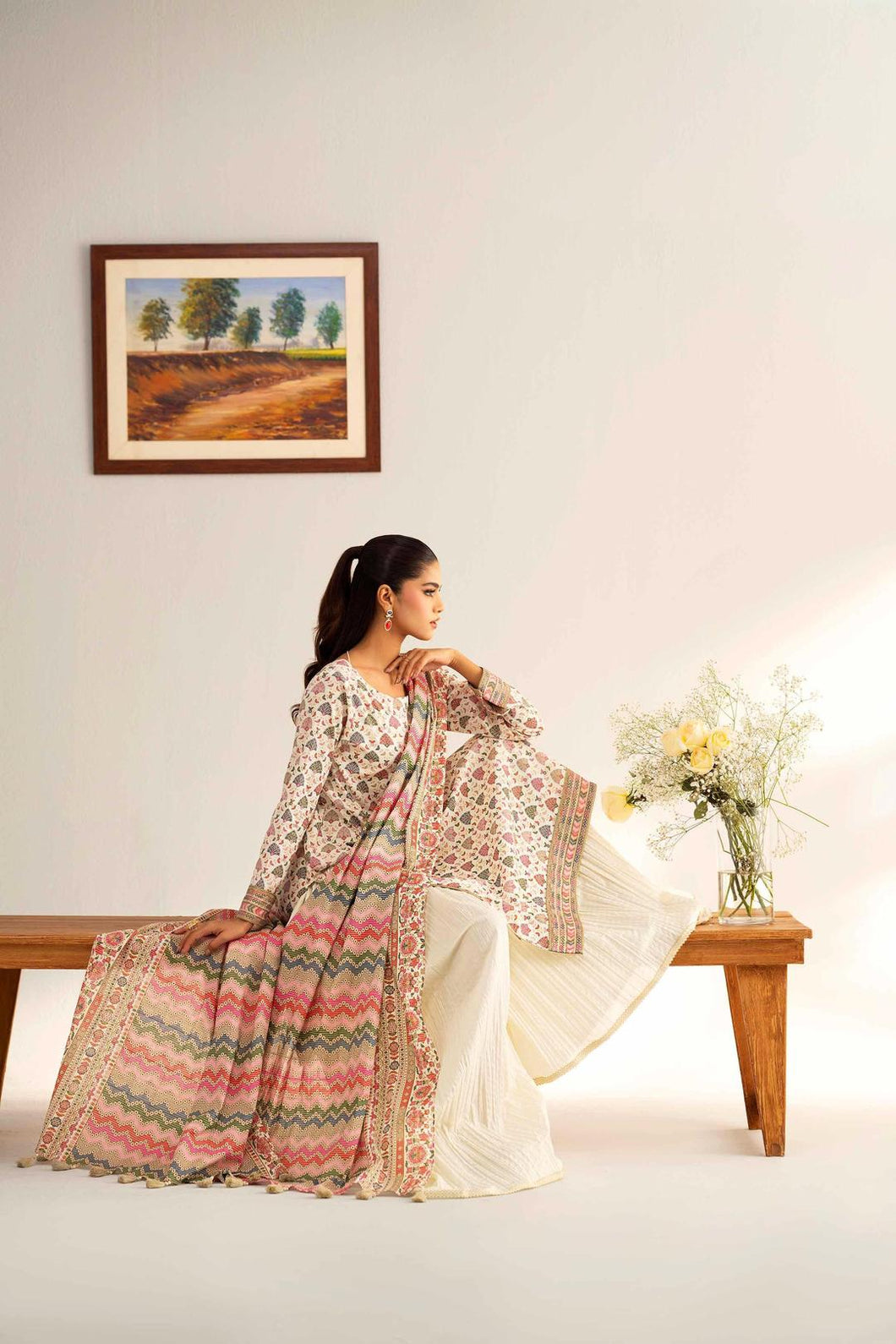 3 Pcs Women's Unstitched Printed Suit