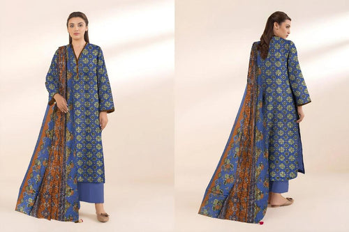 3 Pcs Women's Unstitched Printed Suit