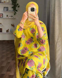 2 Pcs Women's Stitched Linen Embroidered Shirt & Trouser