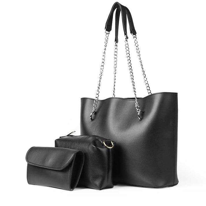 Women's Leather Hand Bag Set - 3 Pcs Collection
