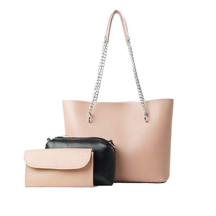 Women's Leather Hand Bag Set - 3 Pcs Collection