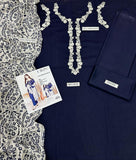 3Pcs Women's Unstitched Embroidered Lawn Suit Hype Hem