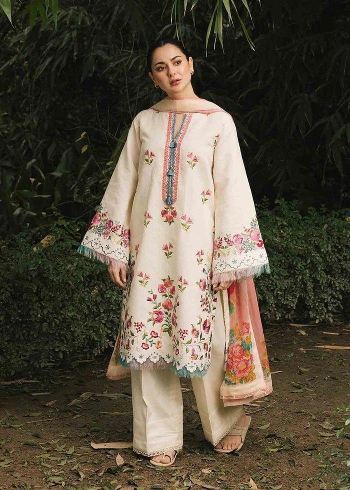 3 Pcs Women's Unstitched Embroidered Lawn Suit Hype Hem