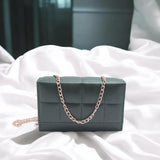 Leather Hand Bag With Long Chain