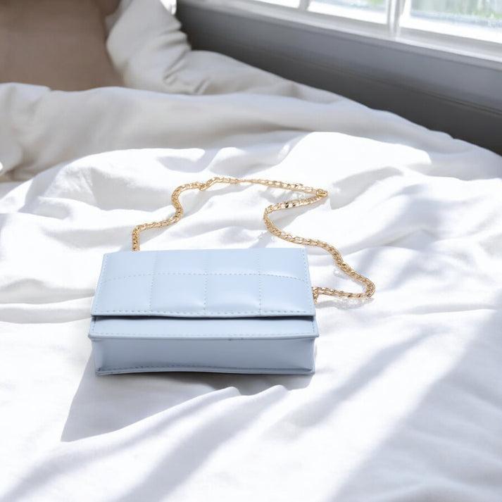 Leather Hand Bag With Long Chain