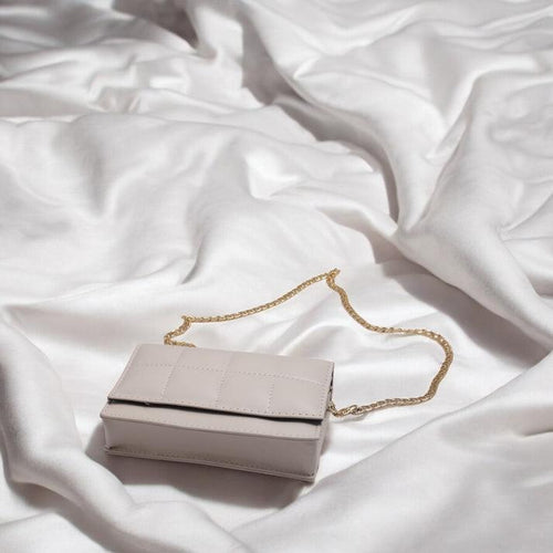 Leather Hand Bag With Long Chain