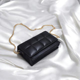 Leather Hand Bag With Long Chain