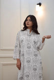 2 Pcs Women's Stitched Linen Printed Shirt And Trouser