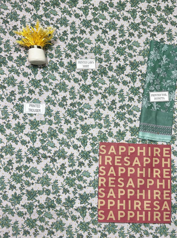 3 Pcs Women's Unstitched Printed Suit