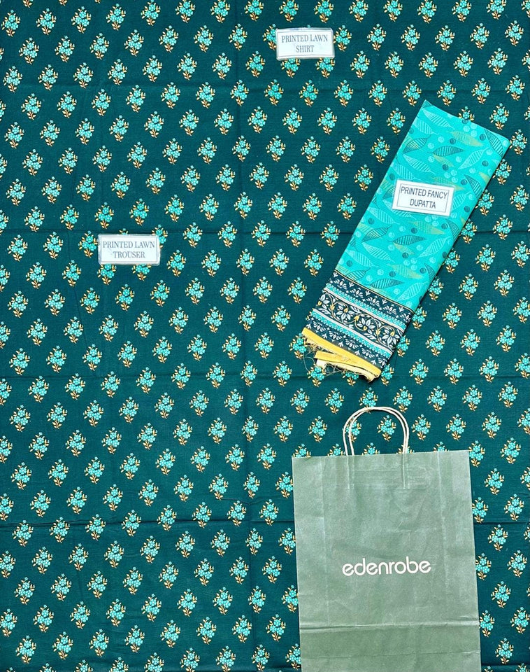 3 Pcs Women's Unstitched Printed Suit