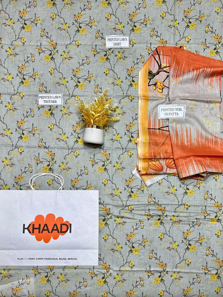 3 Pcs Women's Unstitched Printed Suit