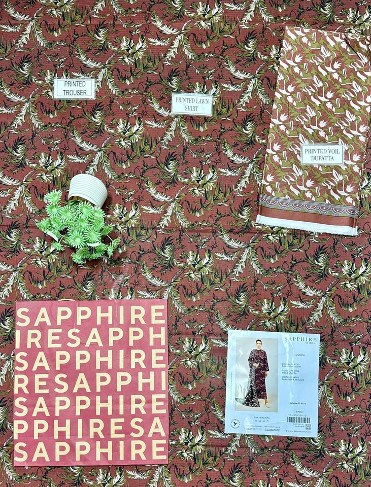 3 Pcs Women's Unstitched Printed Suit