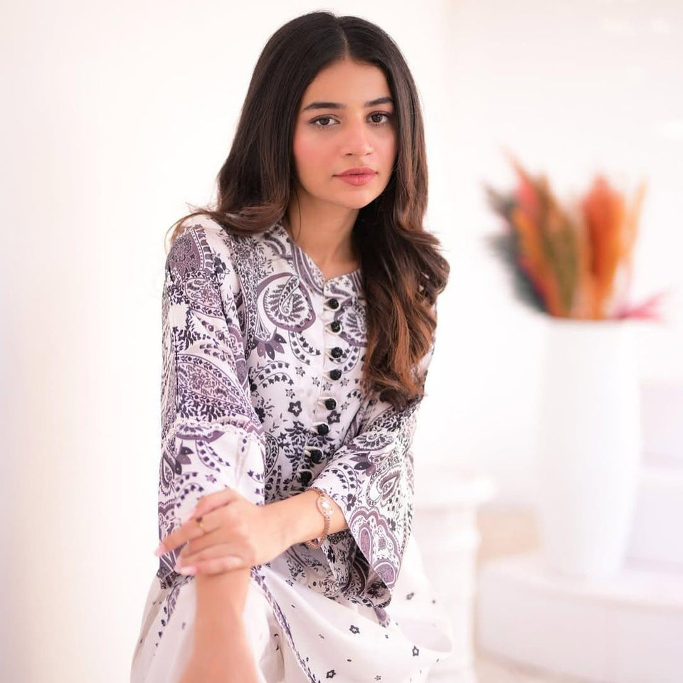 Women's Stitched Co-Ord Set - 2 Pcs Printed Lawn Ensemble