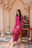 : 2 Pcs Women's Stitched Linen Printed Long Shirt & Trouser