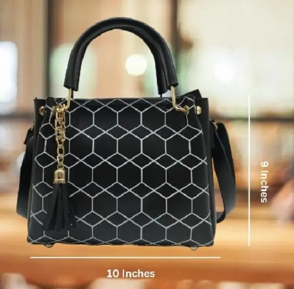 Women's Stylish Printed Leather Hand Bag's Hype Hem